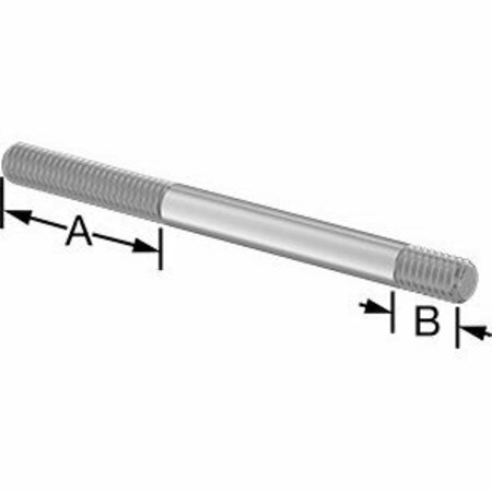 BSC PREFERRED 18-8 Stainless ST Threaded on Both Ends Stud 5/16-18 Thread Size 1-1/2 and 1/2 Thread len 4Long 92997A344